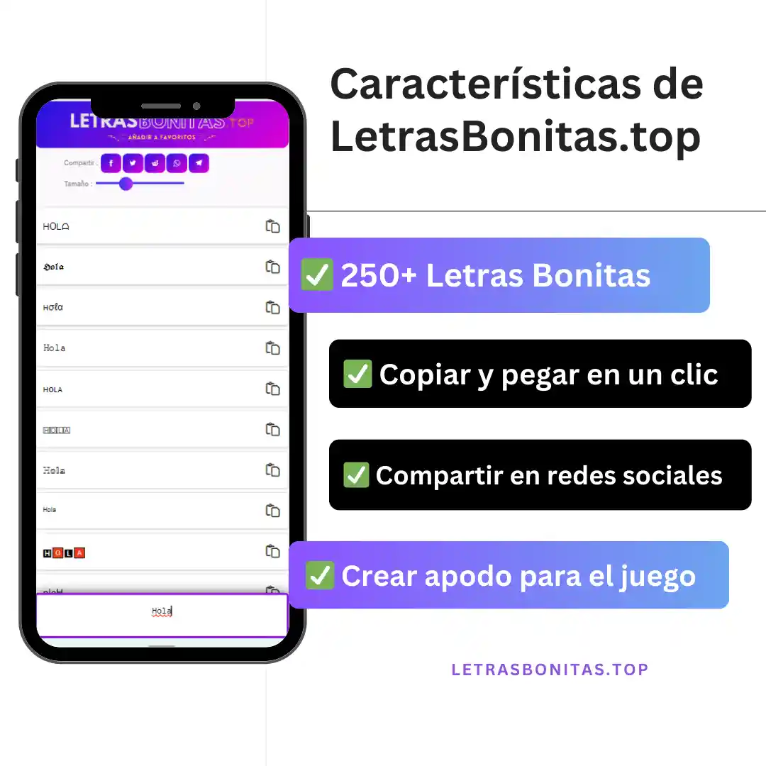 Características Cambiador de Letras Bonitas cambiador-de-letras-bonitas